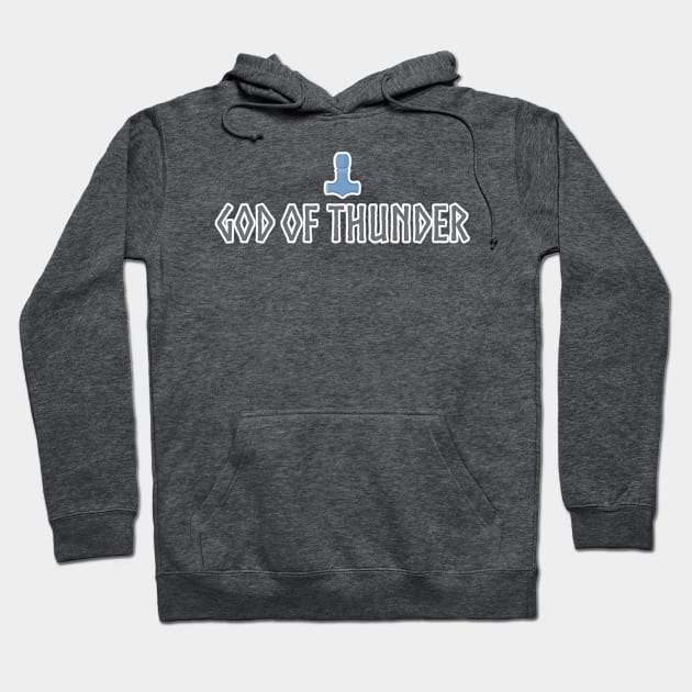 Thor Mjolnir God of Thunder Hammer Viking Nordic Hoodie by Grassroots Green